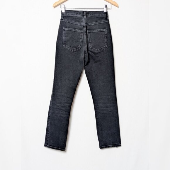 AGOLDE Riley Crop Jeans Panoramic Black Straight Leg 24 Aritzia - Picture 6 of 10